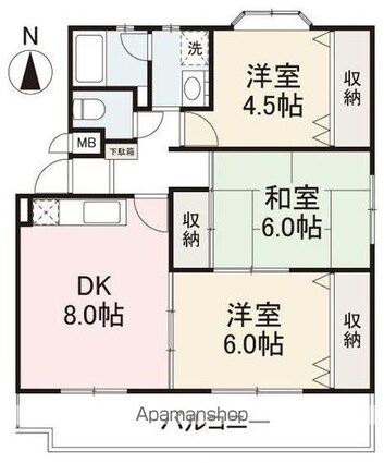 リッチアイランドⅡ[3DK/62.78m2]の間取図