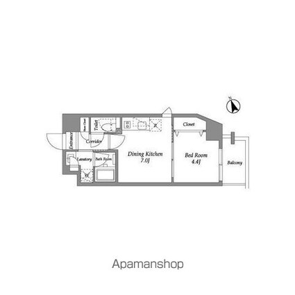 ＥＮｅｔｉａｌ代官山[1DK/30.25m2]の間取図