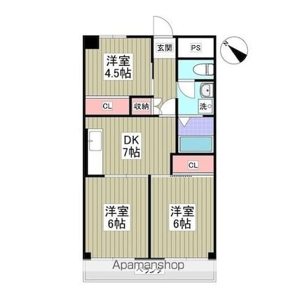 源七第三コーポラス[3DK/55.08m2]の間取図