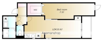 クレストール下馬[1LDK/40.08m2]の間取図