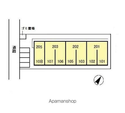 ハイツＫＭ[2K/36m2]の配置図