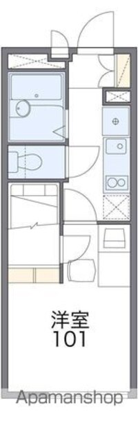 レオパレスシルバ　コート[1K/20.14m2]の間取図