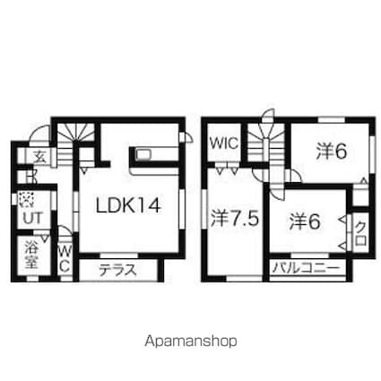 美田園貸家　Ｃ棟[3LDK/82.8m2]の間取図