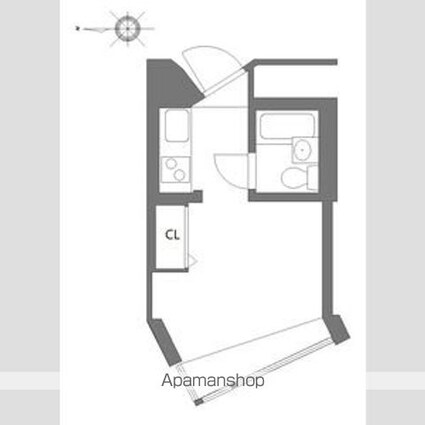 スタジオ明泉[1R/16.72m2]の間取図