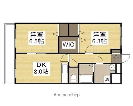 クラージュ光岡[2DK/49.28m2]の間取図