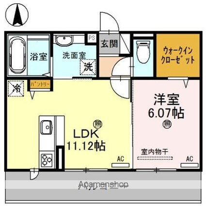 和歌山県和歌山市小松原通１丁目[1LDK/42.55m2]の間取図
