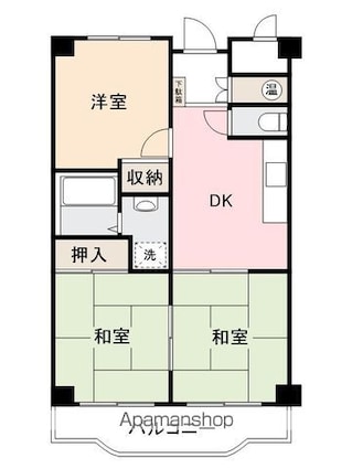 桜町ハイツ[3DK/52.81m2]の間取図