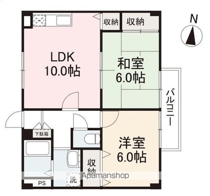 フォブール屋島東[2LDK/52.17m2]の間取図