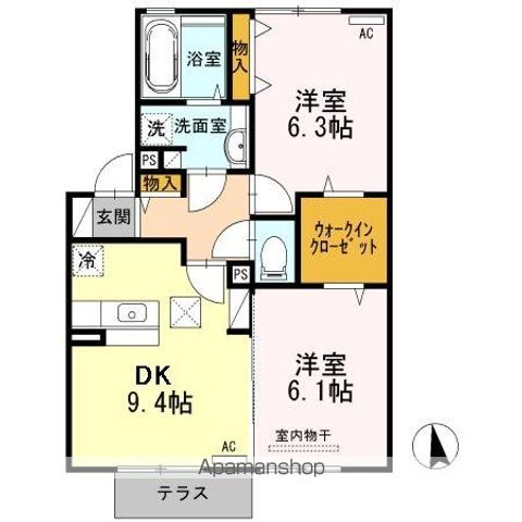 セジュール中無田 A棟の間取り写真