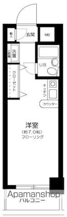 東京都世田谷区世田谷１丁目[1R/18m2]の間取図