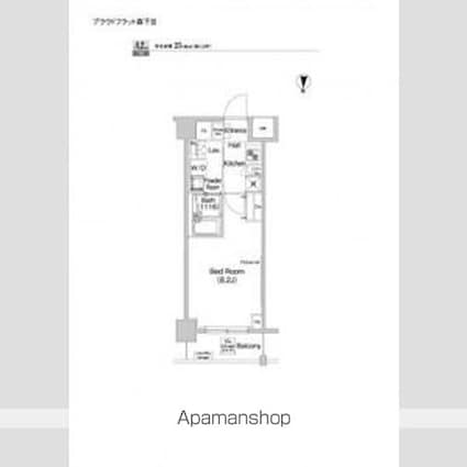 プラウドフラット森下Ⅲ[1K/25.06m2]の間取図