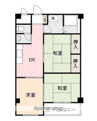 桜町ハイツ[3DK/51.72m2]の間取図