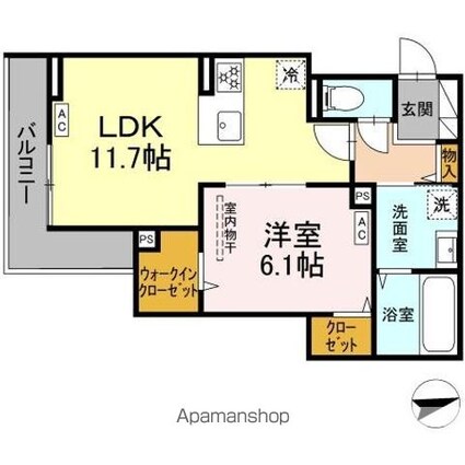 セレスティア祖師谷[1LDK/45.92m2]の間取図