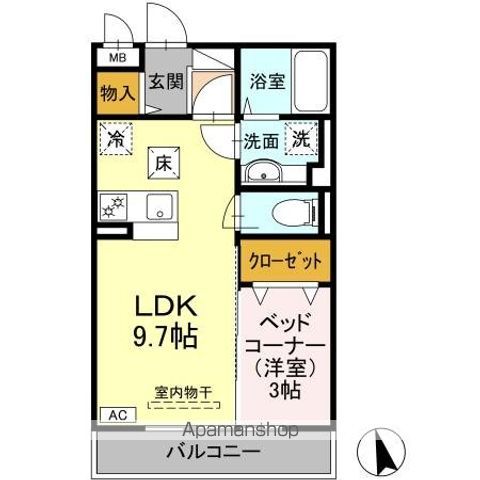 【日野市東豊田のアパートの間取り】