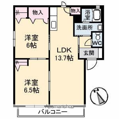 シャーメゾン古市橋 A棟の間取り写真