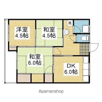 北野マンション[3DK/66.82m2]の間取図