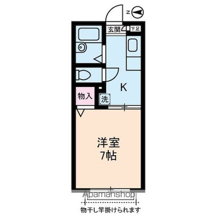 東京都杉並区阿佐谷南３丁目[1K/22.5m2]の間取図