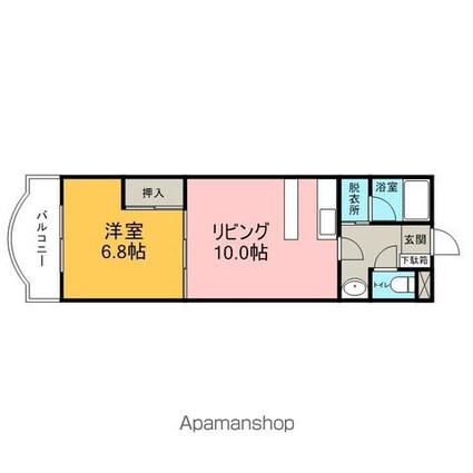 青森県青森市奥野４丁目[1LDK/38.53m2]の間取図