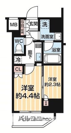 ＡＲＣＯＢＡＬＥＮＯ　ＭＩＮＡＭＩＳＥＮＪＵ[2K/25.53m2]の間取図