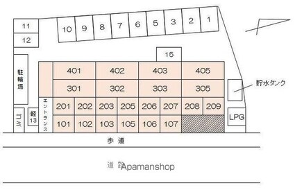リビエール楠上[1K/24.75m2]の配置図