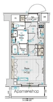 ブライズフォルム墨田[1K/25.55m2]の間取図