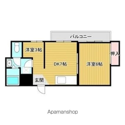 コーポ稲名[2DK/38m2]の間取図