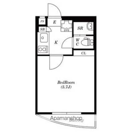 アサカシオン瀬田[1K/17.94m2]の間取図