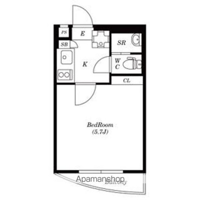 アサカシオン瀬田[1K/17.94m2]の間取図