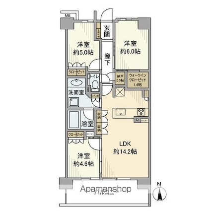 東京都杉並区井草４丁目[3LDK/68.64m2]の間取図