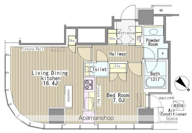 渋谷区代々木のマンションの間取り