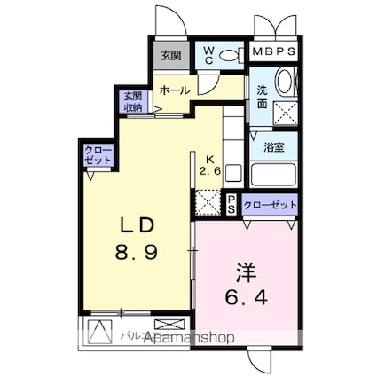 メゾン　ド　ロチェス[1LDK/43.59m2]の間取図