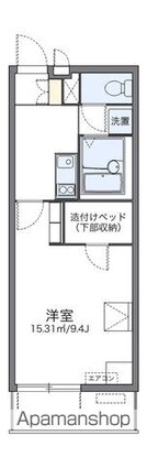 レオパレスソレーユⅢ[1K/26.08m2]の間取図