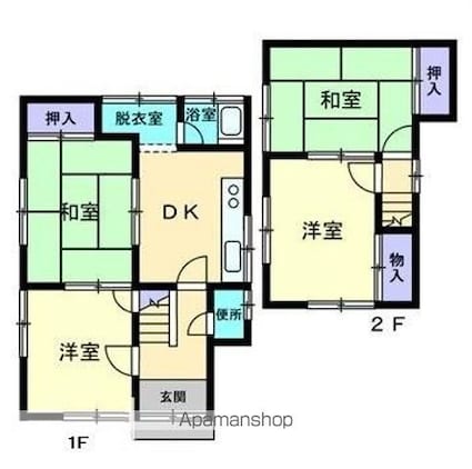 国分寺河野借家[4DK/63.99m2]の間取図