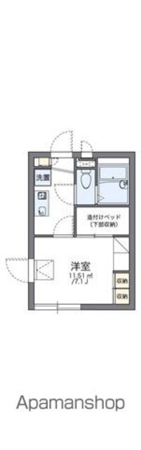 レオパレスＥＸＣＥＥＤ[1K/19.87m2]の間取図
