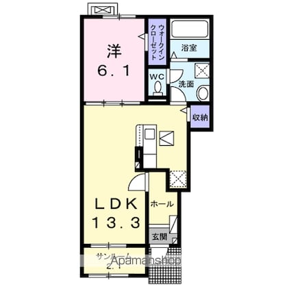 フォレスターナ　ココＢ[1LDK/50.01m2]の間取図