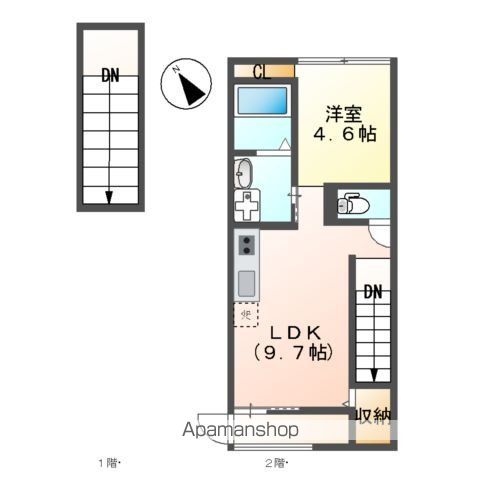 【府中市南町のアパートの間取り】