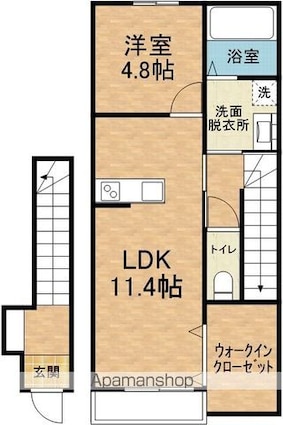 グランメゾン山﨑Ⅱ[1LDK/45.15m2]の間取図