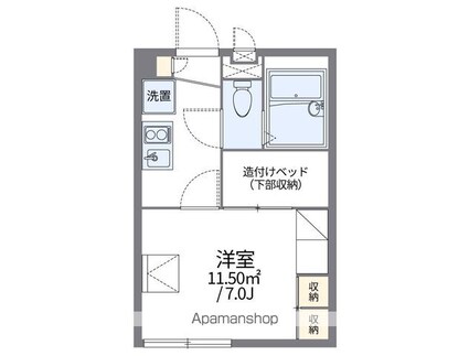 レオパレスＩＢＩＳ[1K/19.87m2]の間取図