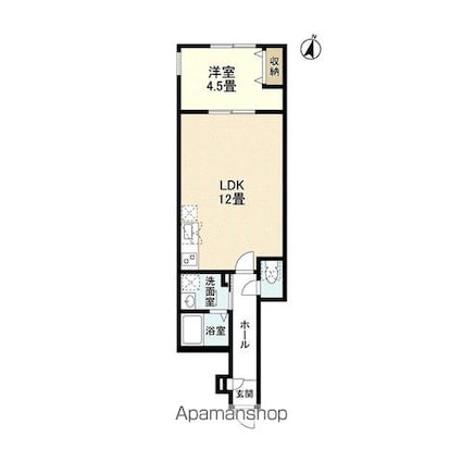 ウェルスクエア目黒祐天寺[1LDK/38.29m2]の間取図