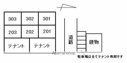 プレステージ伏石[1K/24.5m2]の配置図