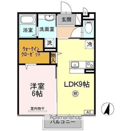 ジョイフルタウン西岡[1LDK/40.07m2]の間取図