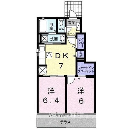 マウントビューさつき[2DK/45.47m2]の間取図