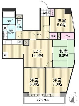 レジデンス荒川[4LDK/75.9m2]の間取図