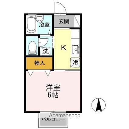 グランシャリオ[1K/23.41m2]の間取図