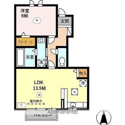 ＫＮＫＳ　アルコバレーノ[1LDK/48.44m2]の間取図