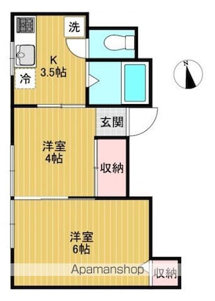 アスピシャス西大井[2K/31.18m2]の間取図