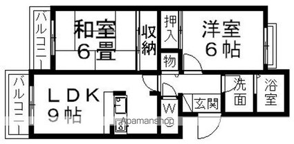 リバーサイド東石井[2DK/52.22m2]の間取図