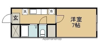 ビューファイン台原[1K/20.96m2]の間取図