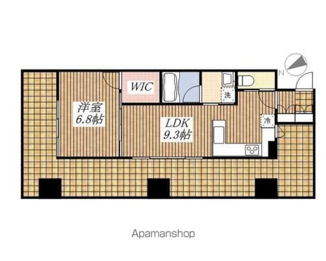 ビイルーム立川[1LDK/42.32m2]の間取図