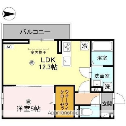 ＤーＲＯＯＭ山上[1LDK/42.79m2]の間取図
